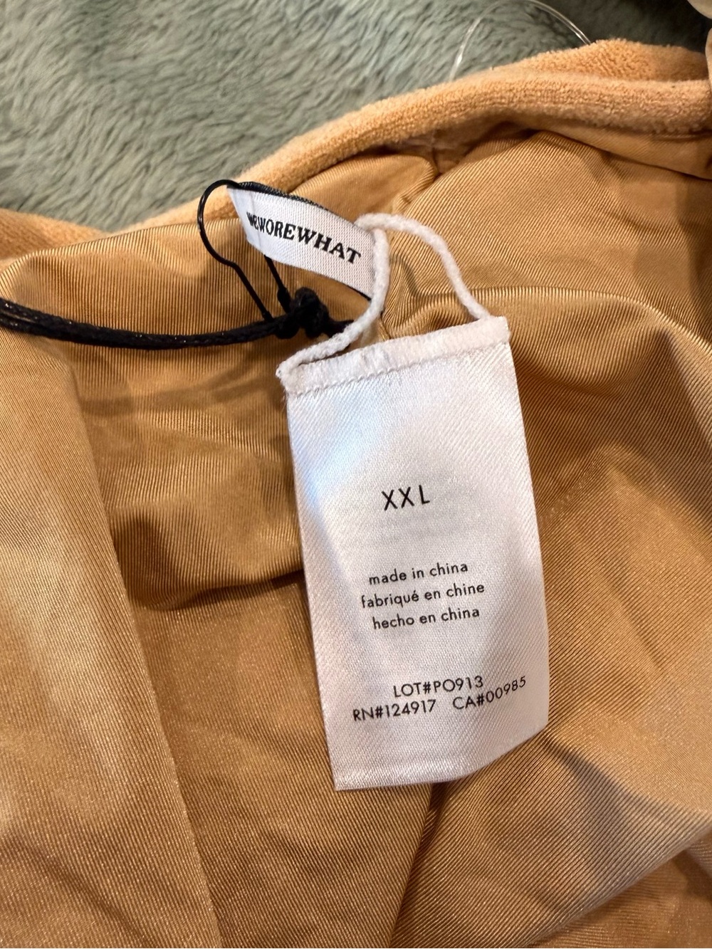 WEWOREWHAT Scoop Cami One Piece Swimsuit XXL NWT Bread Basket Beige - Picture 5 of 14
